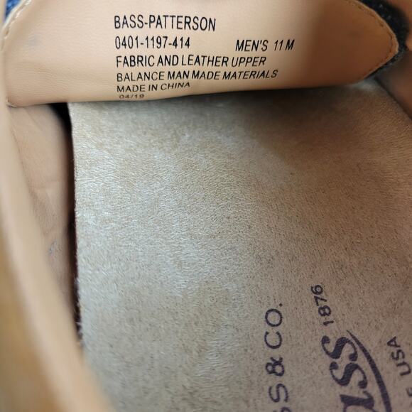 GH Bass & Co Patterson Mens Shoes Size 11 Blue Tan Oxford Bucks Leather Fabric main image 5